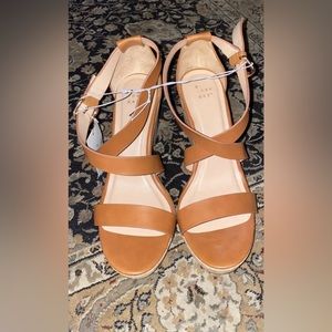 Womens Platform Wedge Sandal Size 11 A New Day Ceci Brown Cognac